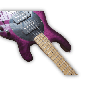 Custom Made Purple Sunset 5 Strings Electric Bass - Image 3