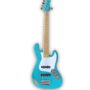 Custom Made Relic Ocean Turquoise Jazz Style 5 Strings Electric Bass