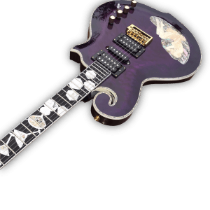 Custom Made Purple Quilted Maple Top Scroll Style Mother of Pearl Pin-up Girl 6 Strings Electric Guitar - Image 3