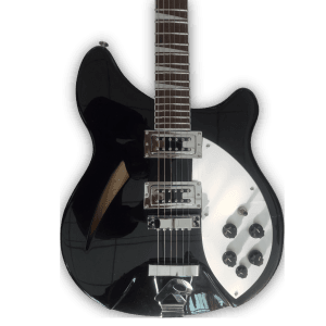 Custom Made Jetglo Black 360 Style 6 Strings Electric Guitar - Image 2