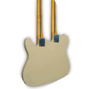 Custom Made Cream Tele Style Double Neck Richie Sambora Style Electric Guitar 12 & 6 Strings - Image 3