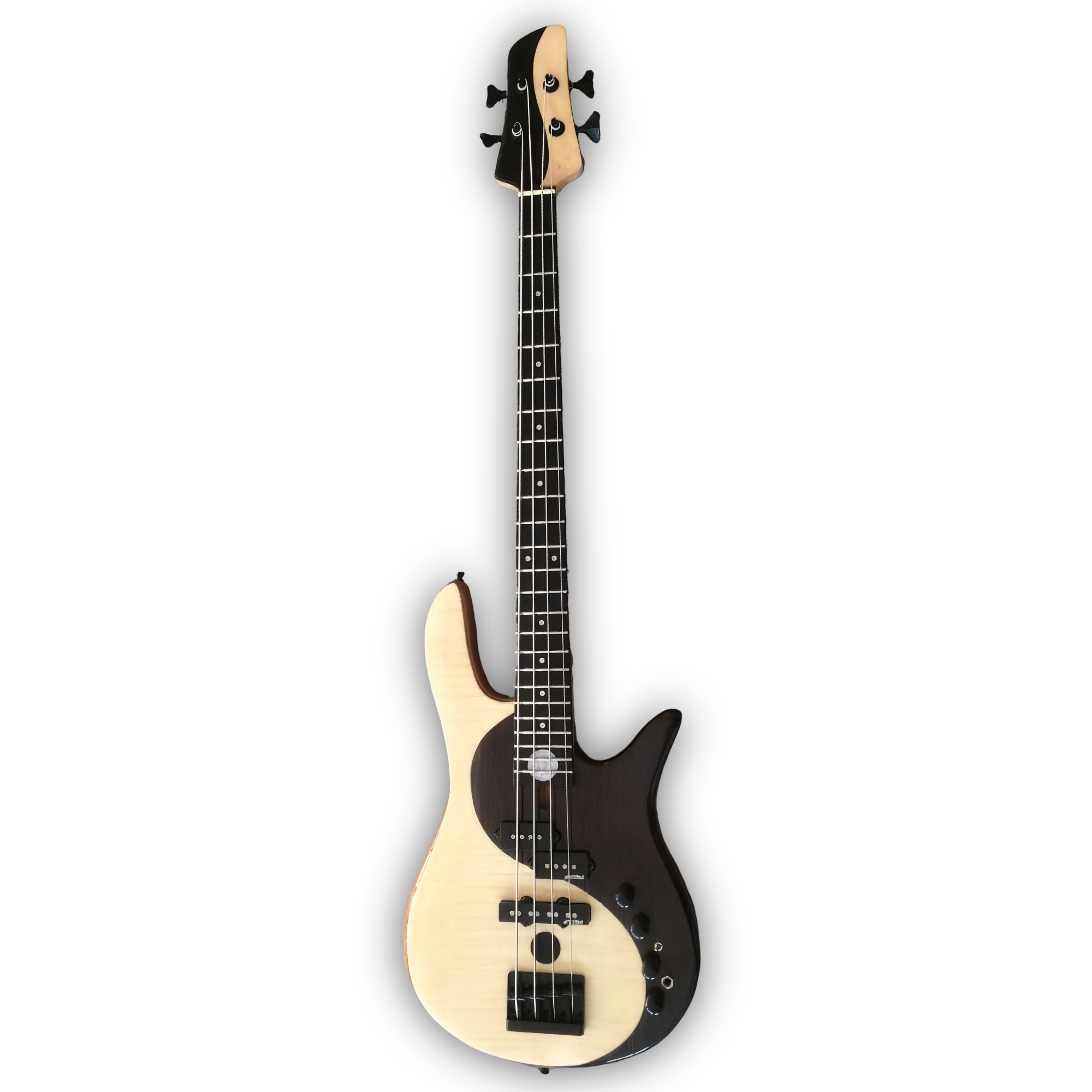Custom Made Yin Yang Style Flame Maple Top Electric Bass