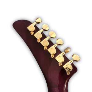 Custom Made Flame Maple Top Purple  Explorer Style 6 Strings Electric Guitar - Image 6