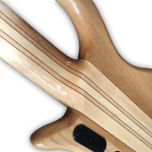 Custom Made Neck-Through-Body Patriot Style Fanned Frets Flame Maple Top 6 Strings Electric Bass - Image 6