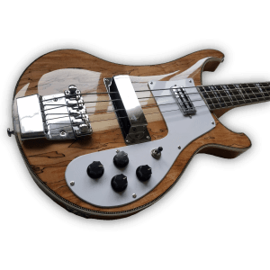 Custom Made Spalted Maple Top Natural Finish 4003 Style 4 Strings Electric Bass - Image 3