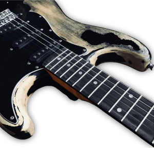 Custom Made Heavy Aged Black Relic Tele Style 6 Strings Electric Guitar - Image 4