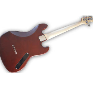 Custom Made Jazz Style Left Handed Red Natural Wood Finish 5 Strings Bass - Image 3