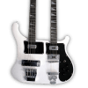 Custom Made Double Neck White 4080 Style 4 Strings Bass & 6 Strings Electric Guitar