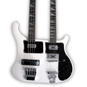 Custom Made Double Neck White 4080 Style 4 Strings Bass & 6 Strings Electric Guitar