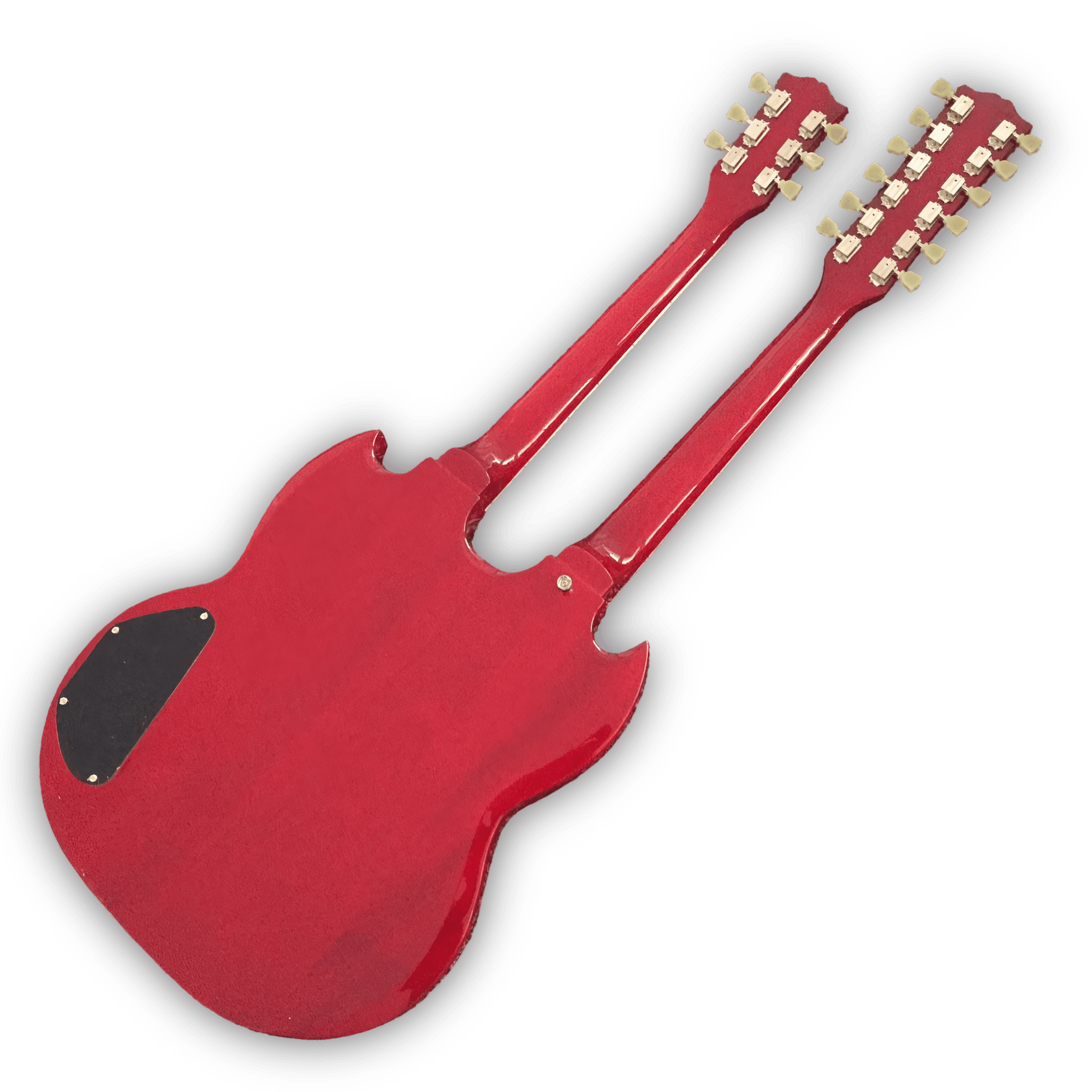 Custom Made Cherry Red Don Felder SG Style 1275 Double Neck 12 & 6 Strings Electric Guitar - Image 3