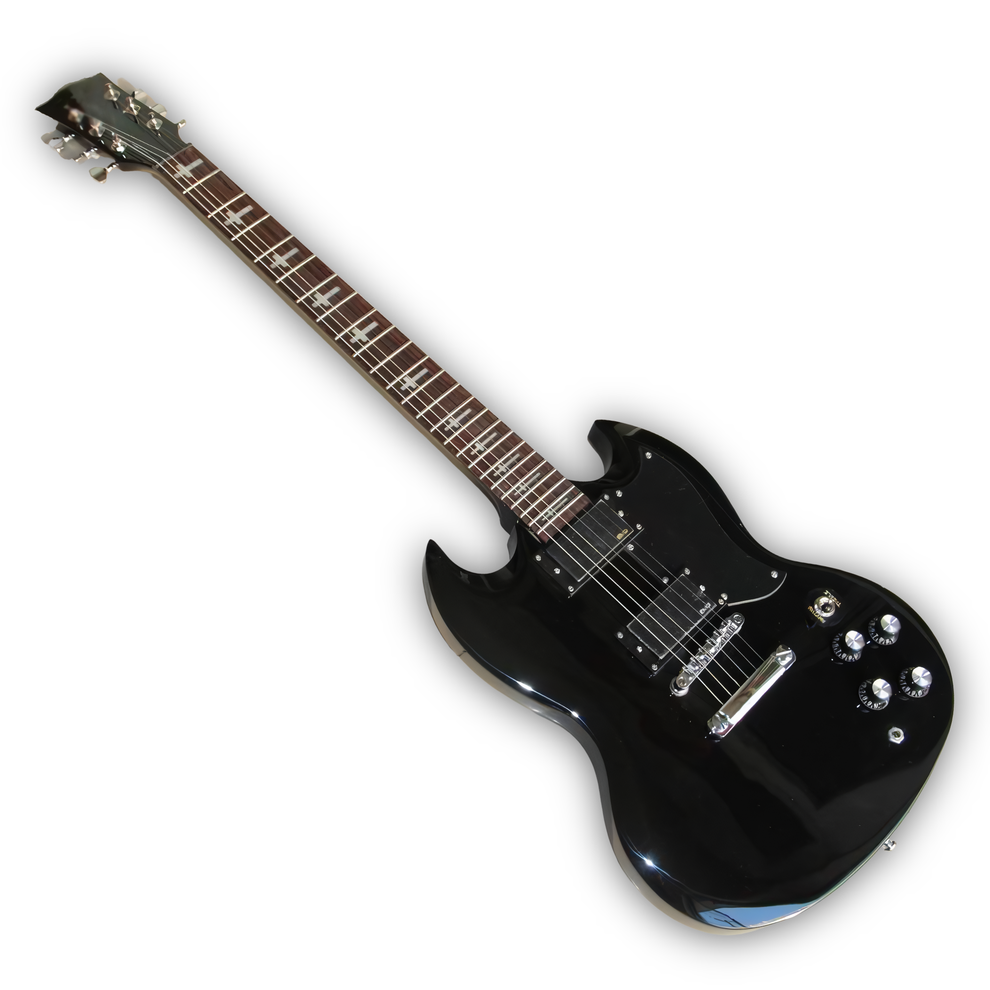 Custom Made Black Tony Iommi SG Style 6 Strings Electric Guitar - Image 2