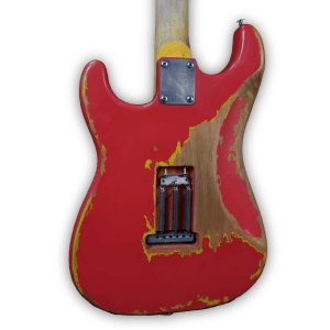Custom Made Aged Red Heavy Relic Style 6 Strings Electric Guitar - Image 3