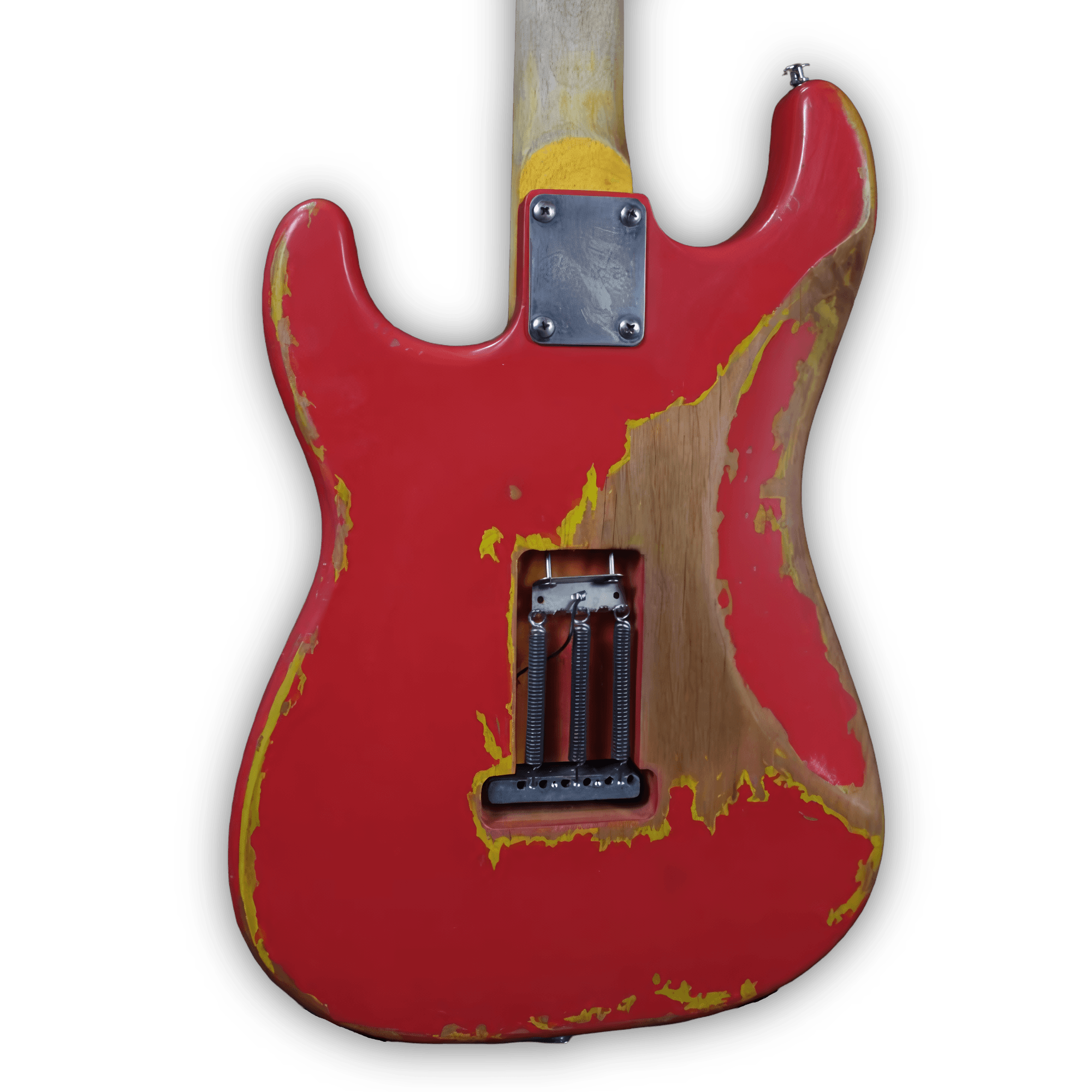 Custom Made Aged Red Heavy Relic Style 6 Strings Electric Guitar - Image 3