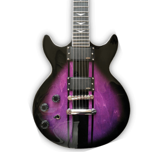 Custom Made Purple Burst Left Handed Double Cutaway Style 6 Strings Electric Guitar