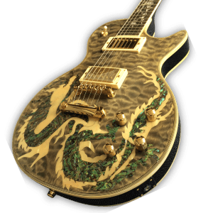 Custom Made Abalone Dragon Inlay LP Style 6 Strings Electric Guitar - Image 2