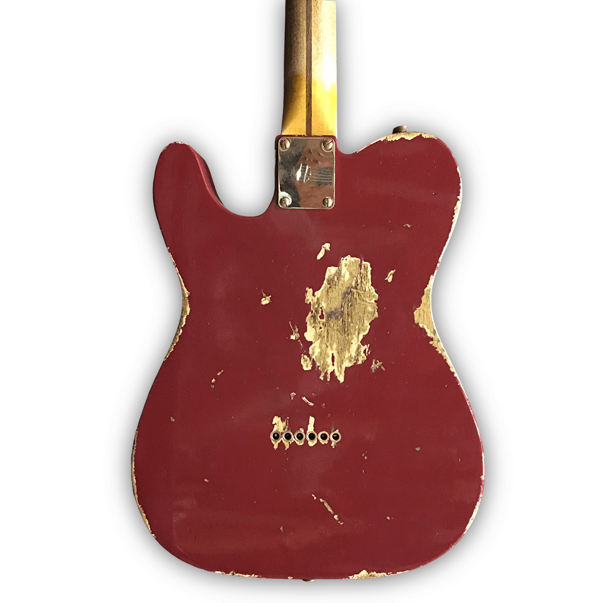Custom Made Heavy Aged Red Relic Tele Style 6 Strings Electric Guitar - Image 4
