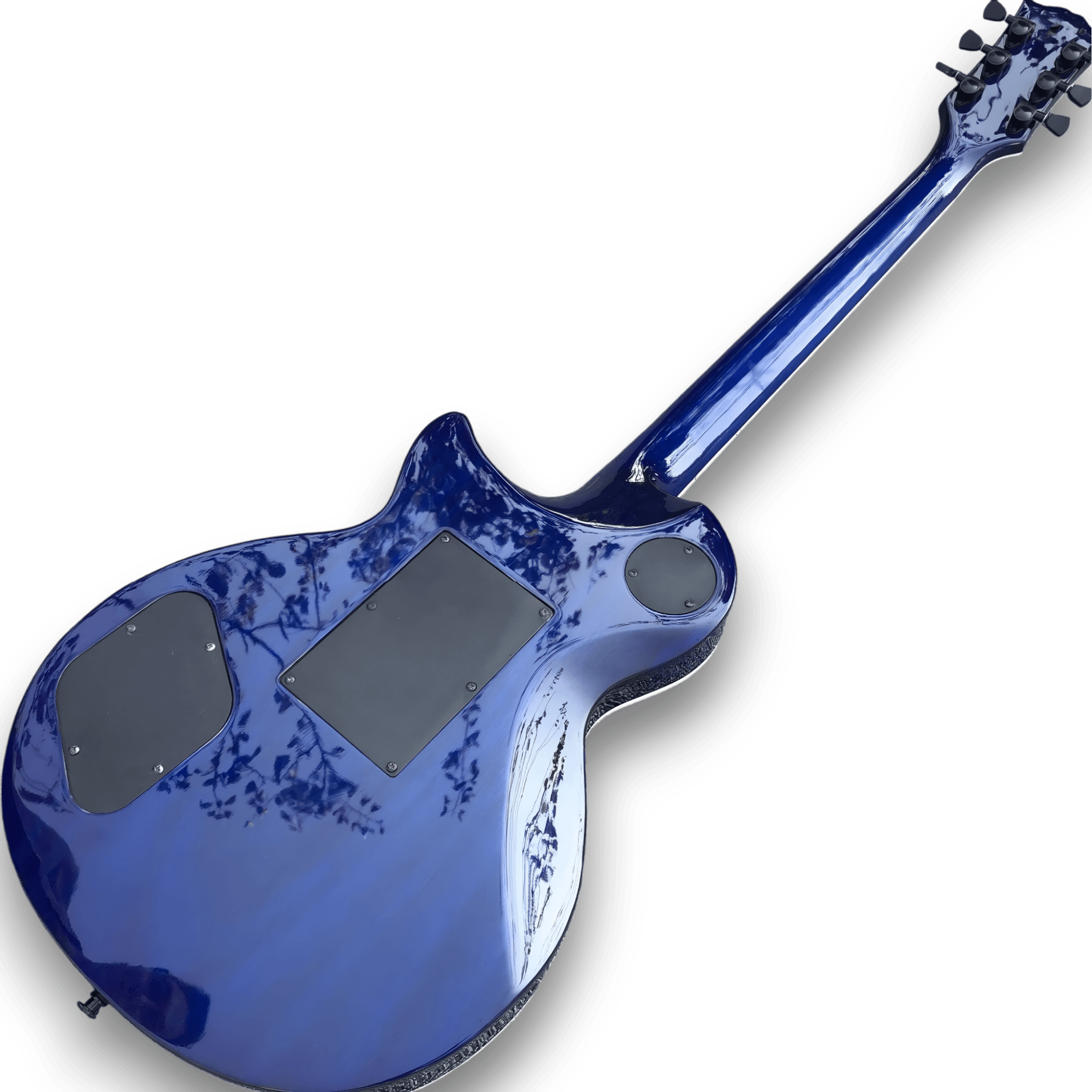 Custom Made LP Style Ocean Fade Blue Quilted Maple Top Electric Guitar - Image 3