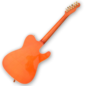 Custom Made Archtop Orange Chicke Tele Style Left Handed 6 Strings Electric Guitar - Image 6