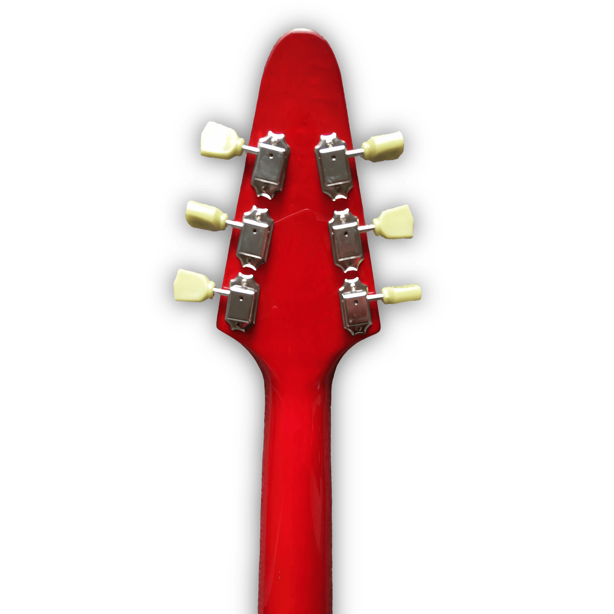 Custom Made Cherry Red Flying V Style 6 Strings Electric Guitar - Image 4