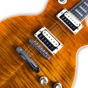 Custom Made Flame Maple Top Appetite Amber LP Style 6 Strings Electric Guitar - Image 3