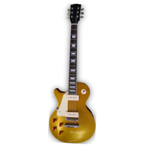 Custom Made LP Style Left Handed P90 Pickup Gold Top Electric Guitar - Image 2