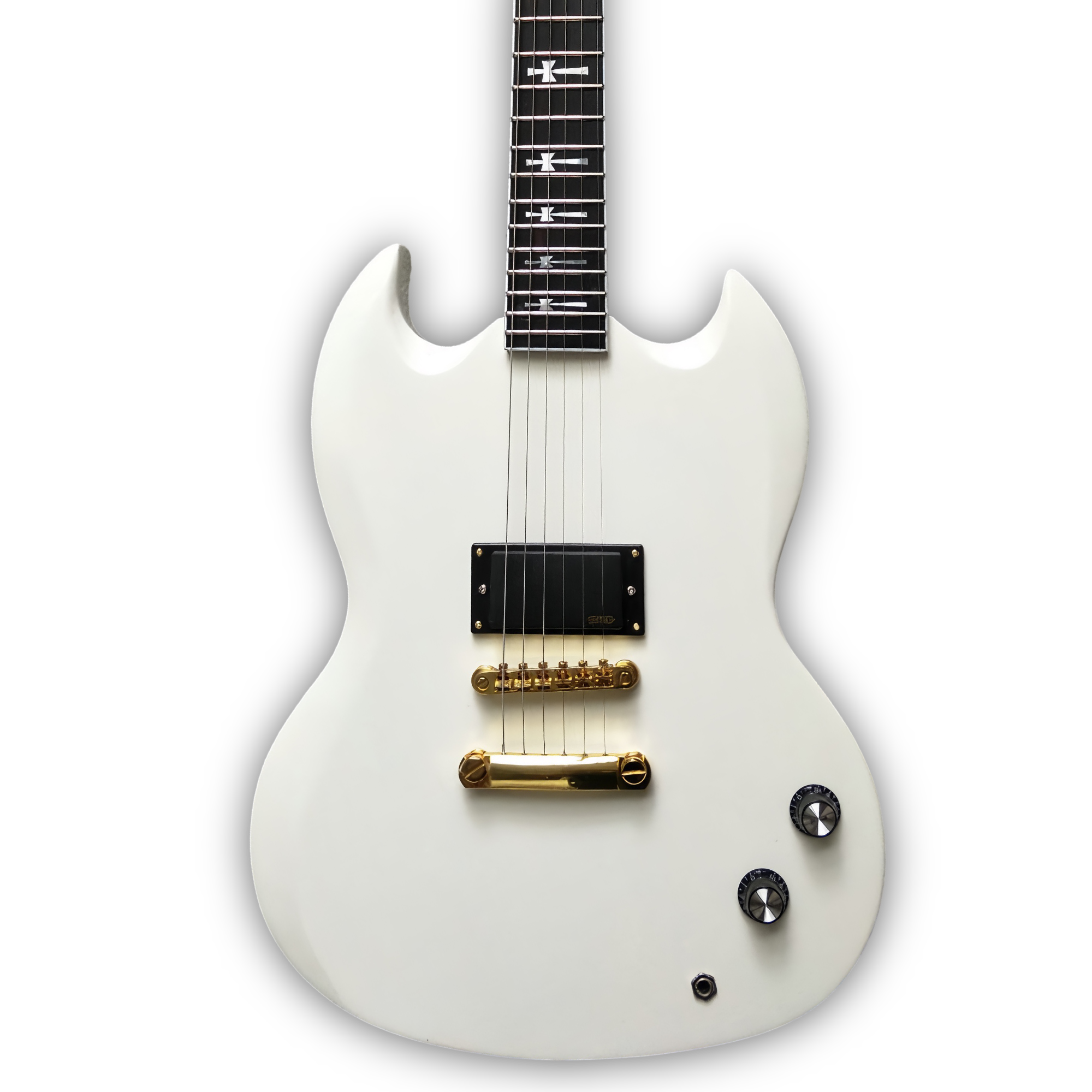 Custom Made White SG Style 6 Strings Electric Guitar
