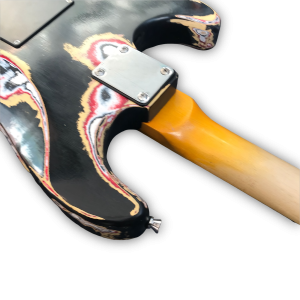 Custom Made Aged Heavy Black Relic Strat Style Electric Guitar - Image 8