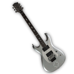 Custom Made Platinum Silver Richard Z. Kruspe Style 6 Strings Electric Guitar