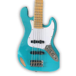 Custom Made Relic Ocean Turquoise Jazz Style 5 Strings Electric Bass - Image 2