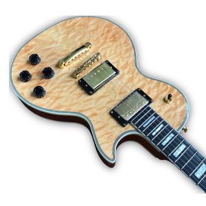 Custom Made Natural Finish LP Style Quilted Maple Top 6 Strings Electric Guitar - Image 2