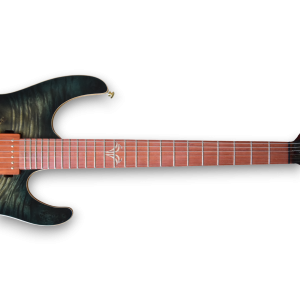 Custom Made Faded Trans Green Burst Finish Waterfall Burl Maple Carve Top Electric Guitar - Image 4