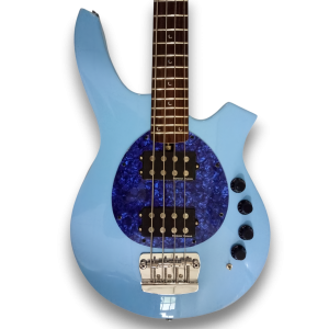 Custom Made Bongo Style Sky Blue Burst 4 Strings Electric Bass - Image 2