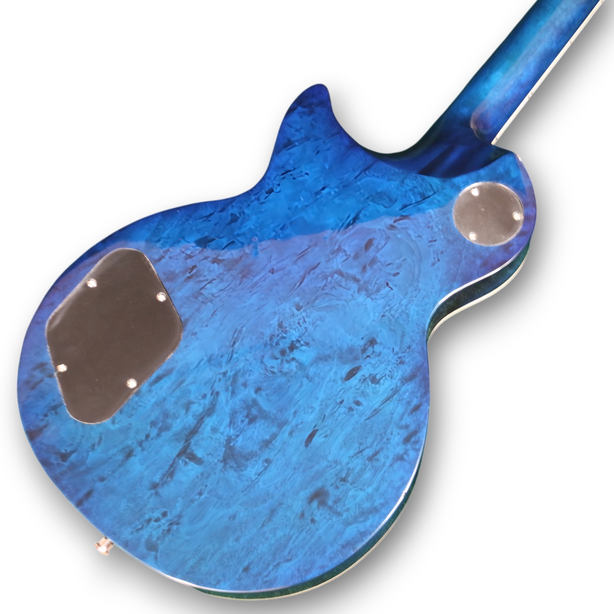 Custom Made Blueberry Burst Flame Maple Top LP Style Electric Guitar 6 Strings - Image 5
