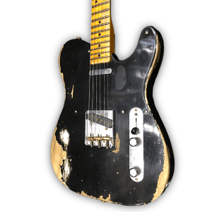 Custom Made Black Heavy Aged Relic Tele Style 6 Strings Electric Guitar