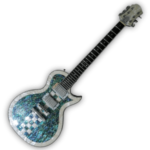 Custom Made Pearl Font Style Ring Chess Electric Guitar - Image 2
