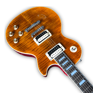 Custom Made Flame Maple Top Appetite Amber LP Style 6 Strings Electric Guitar - Image 2