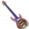 Custom Made LED Fretboard Quilted Maple Top Neck Through 5 String Electric Bass