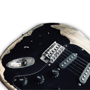Custom Made Heavy Aged Black Relic Tele Style 6 Strings Electric Guitar - Image 5