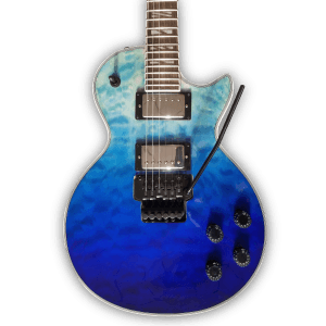 Custom Made LP Style Ocean Blue Fade Quilted Maple Top Electric Guitar