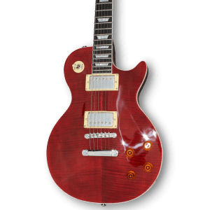 Custom Made LP Style Cherry Red Flame Maple Top Electric Guitar