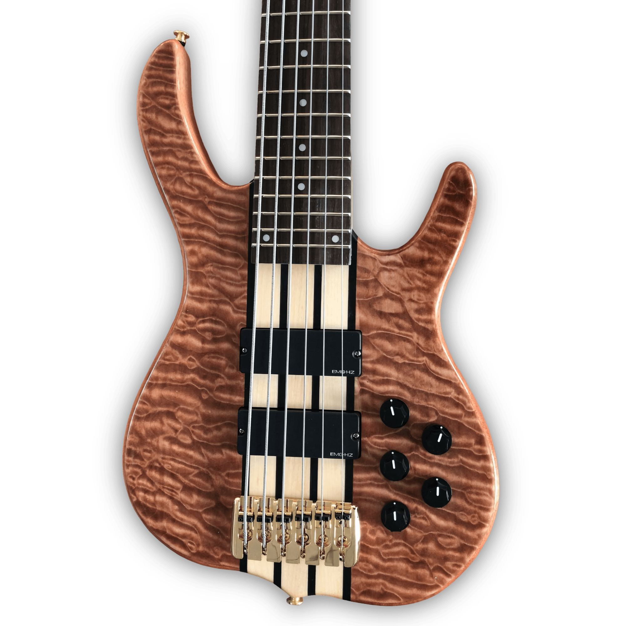 Custom Made Elite Style Quilted Maple Top 6 String Electric Bass