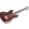 Custom Made Jazz Style Left Handed Red Natural Wood Finish 5 Strings Bass