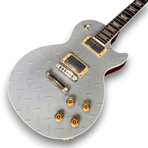 Custom Made 6 Strings White Diamond LP Style Plate Electric Guitar