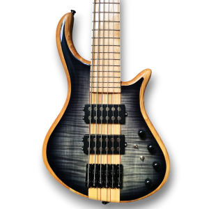 Custom Made Patriot Style Neck-Through-Body Flame Maple Top 6 Strings Electric Bass