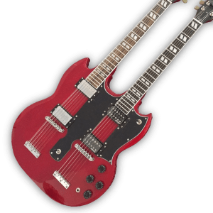 Custom Made Cherry Red Don Felder SG Style 1275 Double Neck 12 & 6 Strings Electric Guitar - Image 2