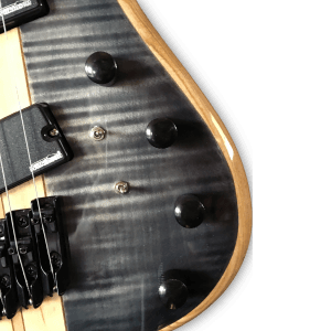 Custom Made Neck-Through-Body Patriot Style Fanned Frets Flame Maple Top 6 Strings Electric Bass - Image 4