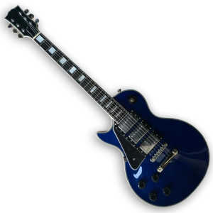 Custom Made Left Handed Flame Maple Top Midnight Blue LP Style 6 Strings Electric Guitar - Image 2