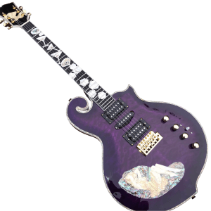 Custom Made Purple Quilted Maple Top Scroll Style Mother of Pearl Pin-up Girl 6 Strings Electric Guitar - Image 2