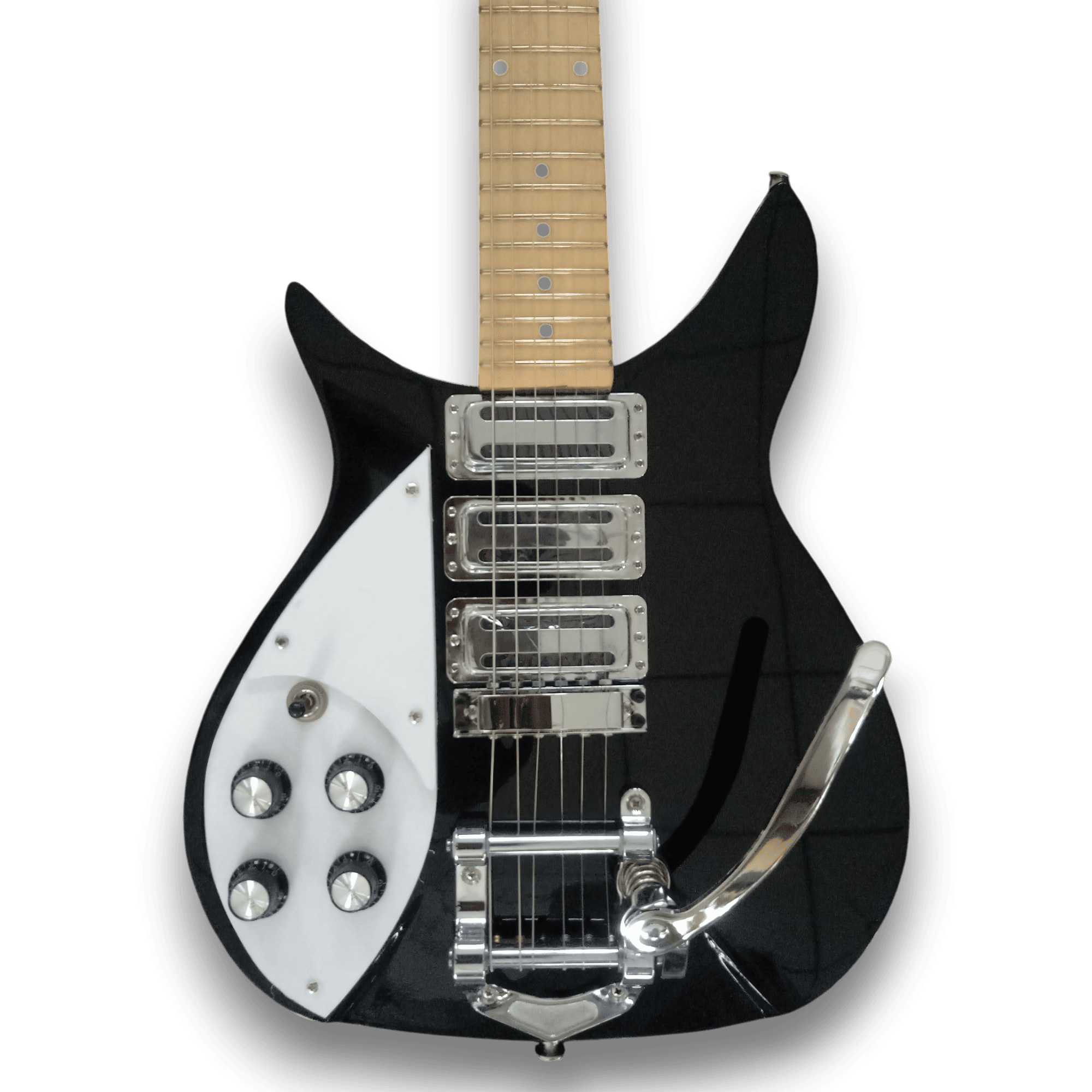 Custom Made John Lennon Left Handed Black 325 Style 6 Strings Electric Guitar - Image 2