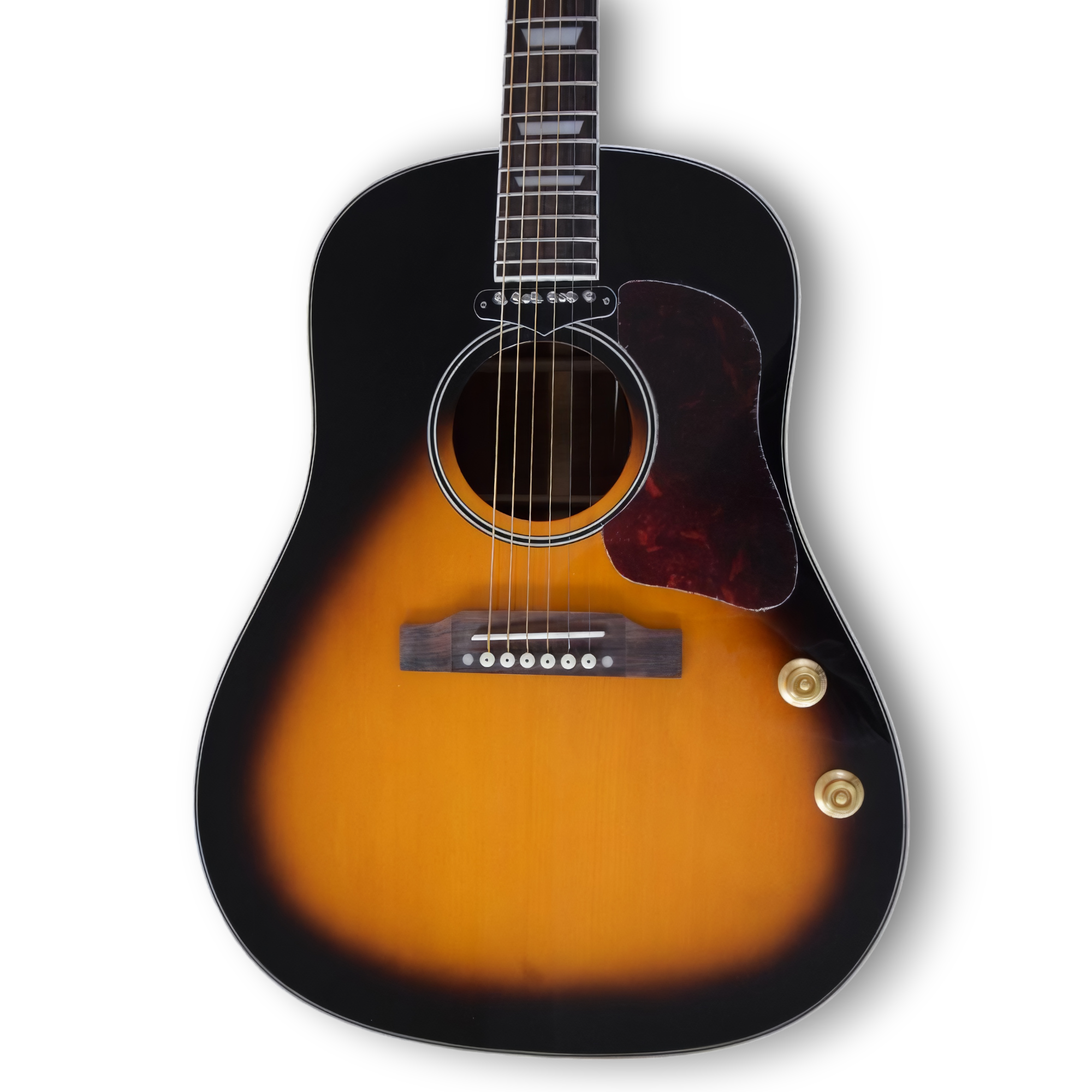 Custom Made J160E Style Vintage Sunburst Acoustic Guitar - Image 2